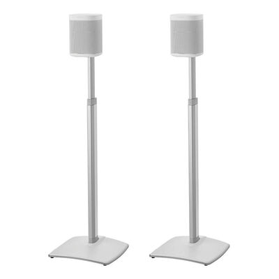 Sanus WHITE Adjustable Height Wireless Speaker Stands designed for SONOS ONE, Play1, and Play3 | WSSA2-W1