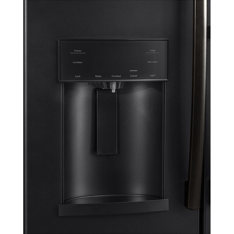 GE 36 in. 27.7 cu. ft. French Door Refrigerator with Ice & Water Dispenser - Fingerprint Resistant Black Slate, Black Slate, hires