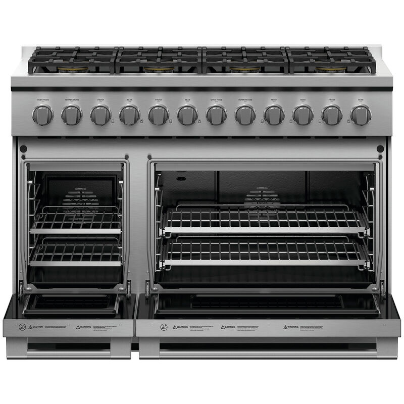 Fisher & Paykel Series 7 Professional 48 in. 7.7 cu. ft. Standard Convection Double Oven Gas Range with 8 Sealed Burners - Stainless Steel, , hires