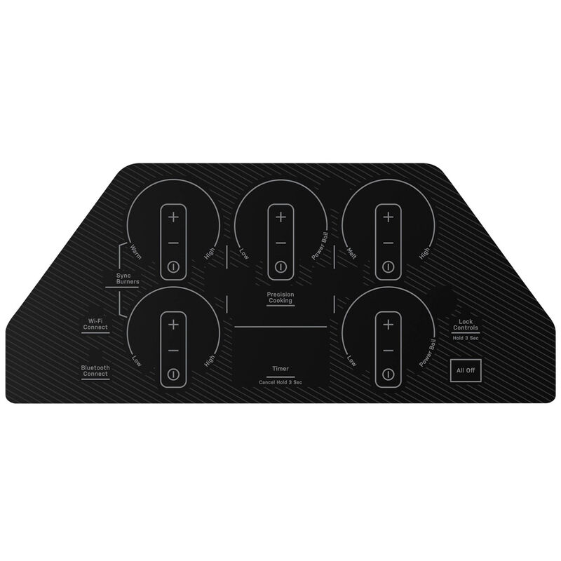 GE Profile 36 in. 5-Burner Smart Electric Cooktop with Simmer Burner & Power Burner - Black, , hires