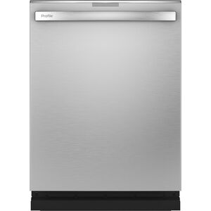 GE Profile 24 in. Smart Built-In Dishwasher with Top Control, 39 dBA Sound Level, 16 Place Settings, 5 Wash Cycles & Sanitize Cycle - Stainless Steel, Stainless Steel, hires