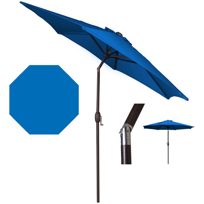 Panama Jack 9 Ft Patio Umbrella With Crank - Blue, , hires