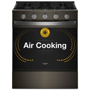 Whirlpool 30 in. 5.0 cu. ft. Smart Air-Fry Standard Convection Slide-In Gas Range with 5 Sealed Burners - Black Stainless, , hires