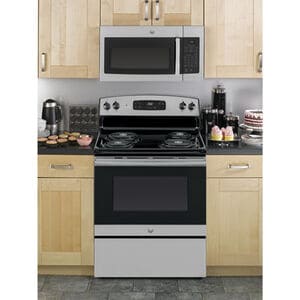 GE 30" 1.6 Cu. Ft. Over-the-Range Microwave with 10 Power Levels & 300 CFM - Stainless Steel, Stainless Steel, hires