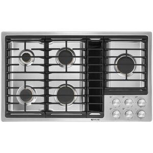 JennAir Euro-Style 36 in. 5-Burner Natural Gas Cooktop with Downdraft, Simmer Burner & Power Burner - Stainless Steel, , hires