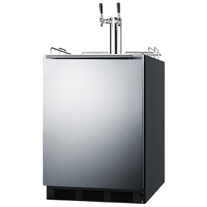 Summit 24 in. 5.5 cu. ft. Cold Brew Coffee Dispenser with 2 Taps & Knob Control - Stainless Steel, , hires