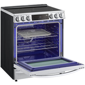 LG InstaView 30 in. 6.3 cu. ft. Smart Air Fry True European Convection Slide-In Electric Range with Radiant Burners - Stainless Steel, Stainless Steel, hires
