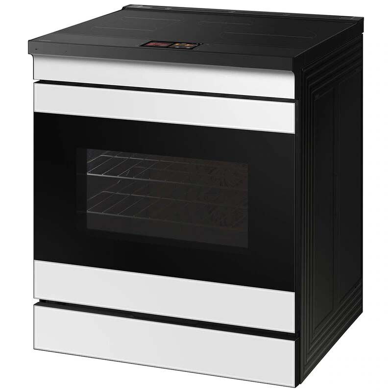 Samsung Bespoke 30 in. 6.3 cu. ft. Smart Air Fry True European Convection Slide-In Electric Range with 4 Induction Burners - White Glass, , hires