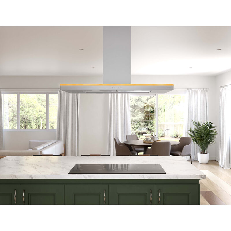 Zephyr Luce Series 42 in. Convertible Chimney Style Range Hood with 600 CFM, 5 Fan Speeds & 4 LED Lights - Stainless Steel, , hires