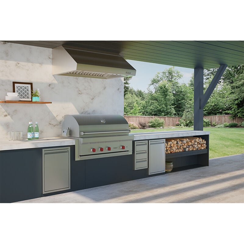 Wolf 30 in. 2-Burner Built-In Liquid Propane Gas Grill with Rotisserie & Smoker Box - Stainless Steel, , hires