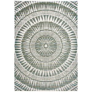 Natco Colourscape Collection Outdoor Area Rug Amiri 5'3"x7'3" - Green/Ecru, , hires