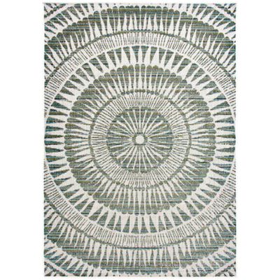 Natco Colourscape Collection Outdoor Area Rug Amiri 5'3"x7'3" - Green/Ecru | S004BGE58MBG