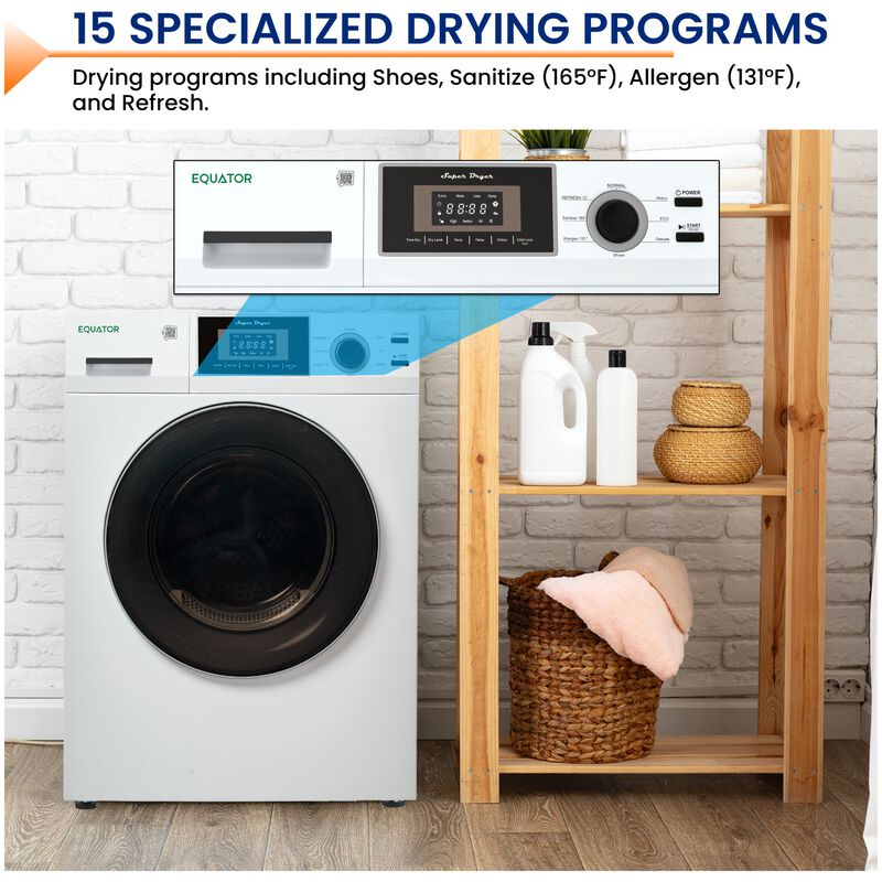 Equator 24 in. 1.62 cu. ft. Electric Front Load Laundry Center with Sensor Dry, Pet & Sanitize Cycle - White, , hires