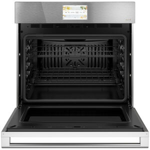 Cafe 30 in. 5 cu. ft. Smart Electric Single Wall Oven with True European Convection - Platinum Glass, Platinum Glass, hires