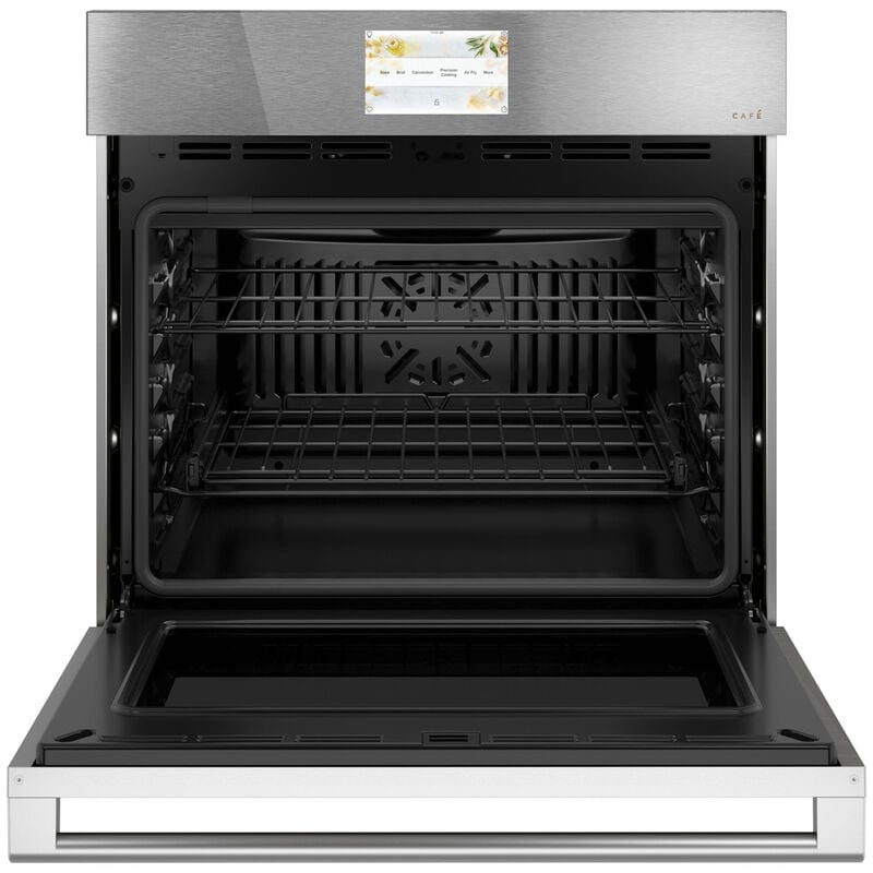 Cafe 30 in. 5 cu. ft. Smart Electric Single Wall Oven with True European Convection - Platinum Glass, Platinum Glass, hires