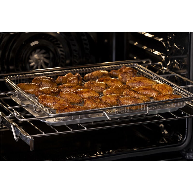 Frigidaire Gallery 27 in. 3.8 cu. ft. Steam Electric Single Wall Oven with True European Convection - Black Stainless, Black Stainless, hires