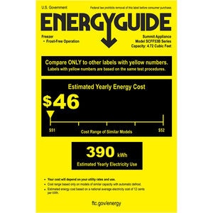 Summit 24 in. 4.7 cu. ft. Built-in Frost Free Compact Upright Freezer with Adjustable Shelves - Custom Panel Ready, , hires