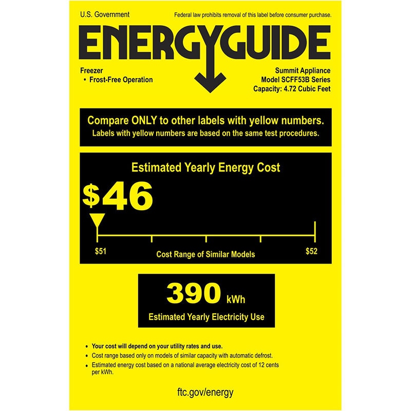 Summit 24 in. 4.7 cu. ft. Built-in Frost Free Compact Upright Freezer with Adjustable Shelves - Custom Panel Ready, , hires