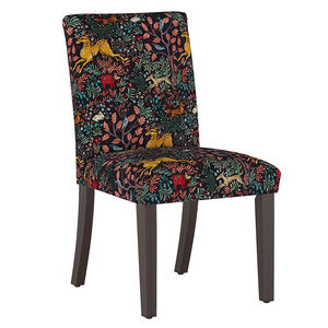 Skyline Furniture Cotton Fabric Dining Chair in Frolic Navy Print, , hires