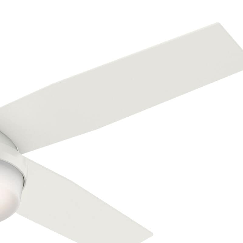 Hunter Dempsey 52 in. Low Profile Ceiling Fan with LED Light Kit and Handheld Remote - Fresh White, Fresh White, hires