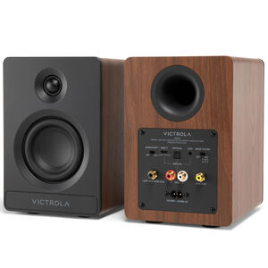 Victrola Tempo Bluetooth Bookshelf Speakers - Walnut, , hires