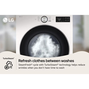 LG 27 in. 7.4 cu. ft. Smart Stackable Electric Dryer with AI Sensor Dry, TurboSteam, Sanitize & Steam Cycle - Alpine White, , hires