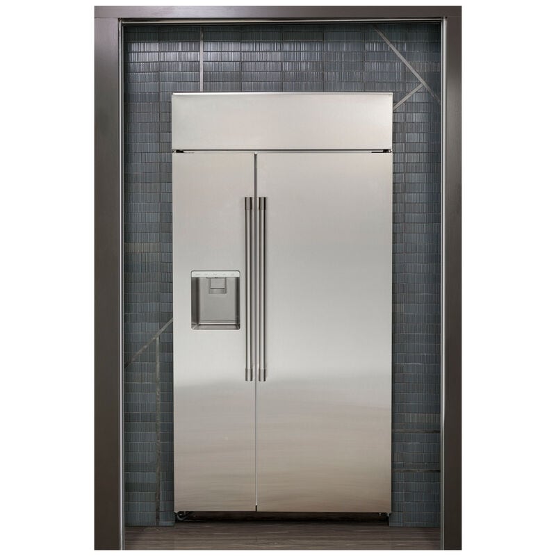 Monogram 42 in. 24.4 cu. ft. Built-In Smart Counter Depth Side by Side Refrigerator with Ice & Water Dispenser - Stainless Steel, , hires