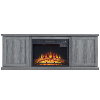 Manhattan Comfort Franklin 60" Fireplace Console - Gray | FP3-GY