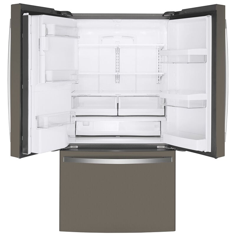 GE 36 in. 22.1 cu. ft. Counter Depth French Door Refrigerator with Ice & Water Dispenser - Fingerprint Resistant Slate, Slate, hires