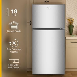 Whirlpool 30 in. 19.3 cu. ft. Garage-Ready Top Freezer Refrigerator - Fingerprint Resistant Stainless, , hires