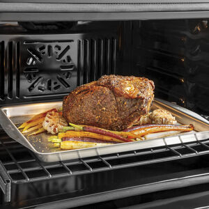 Cafe 30 in. 5 cu. ft. Smart Electric Single Wall Oven with True European Convection - Platinum Glass, Platinum Glass, hires