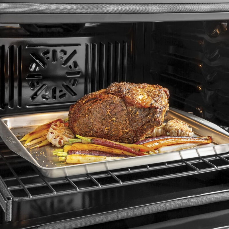 Cafe 30 in. 5 cu. ft. Smart Electric Single Wall Oven with True European Convection - Platinum Glass, Platinum Glass, hires