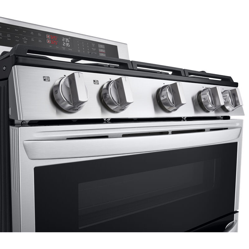 LG 30 in. 6.9 cu. ft. Smart Air Fry True European Convection Double Oven Gas Range with 5 Sealed Burners - Stainless Steel, , hires