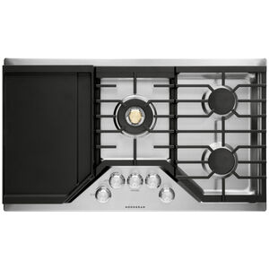 Monogram 36 in. 5-Burner Natural Gas Cooktop with Griddle, Simmer Burner & Power Burner - Stainless Steel, , hires