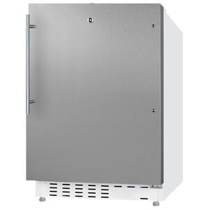 Summit 21 in. 2.6 cu. ft. Undercounter Refrigerator - Stainless Steel with White Cabinet, , hires