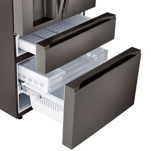 LG 36 in. 28.6 cu. ft. Smart 4-Door French Door Refrigerator with Ice & Water Dispenser - PrintProof Black Stainless Steel, PrintProof Black Stainless Steel, hires