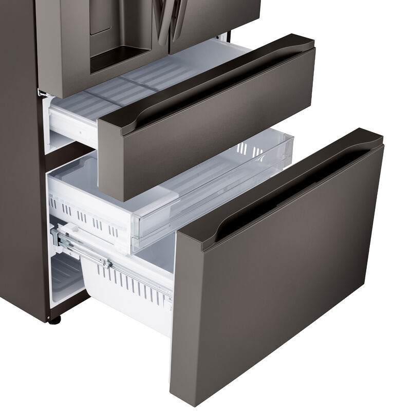 LG 36 in. 28.6 cu. ft. Smart 4-Door French Door Refrigerator with Ice & Water Dispenser - PrintProof Black Stainless Steel, PrintProof Black Stainless Steel, hires