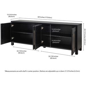 Preston & Cole Daphne 68" Wide TV Stand for TVs up to 75" - Black Grain, , hires