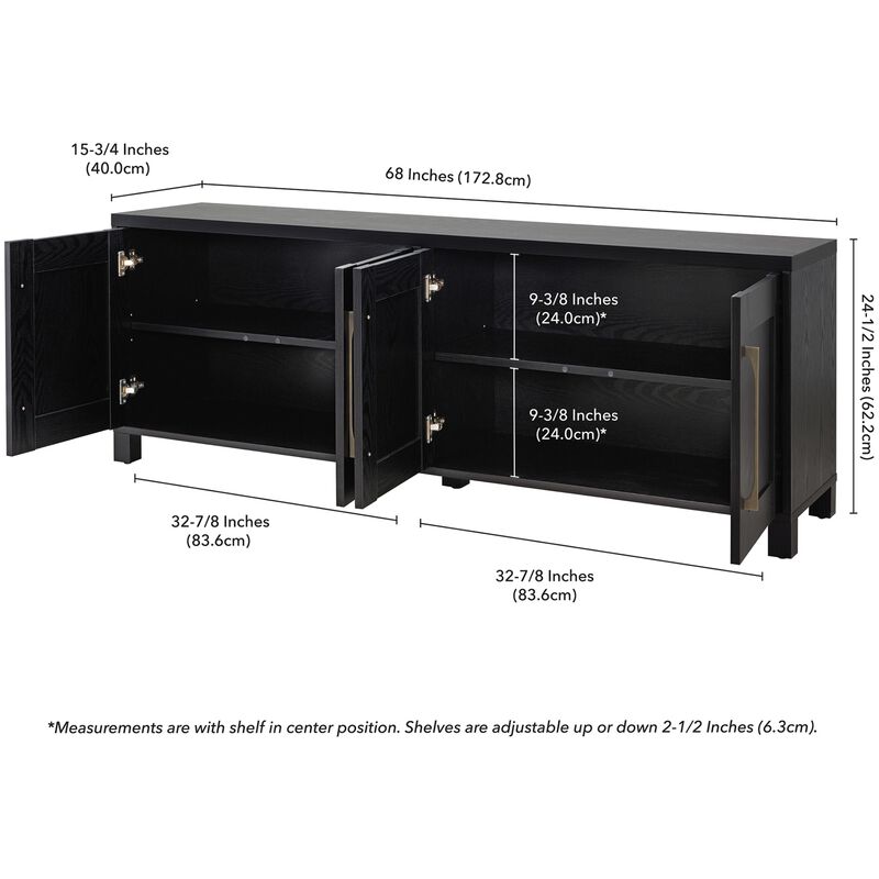 Preston & Cole Daphne 68" Wide TV Stand for TVs up to 75" - Black Grain, , hires