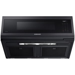 Samsung 30" 1.1 Cu. Ft. Over-the-Range Microwave with 10 Power Levels, 550 CFM & Sensor Cooking Controls - Black Stainless Steel, Black Stainless Steel, hires