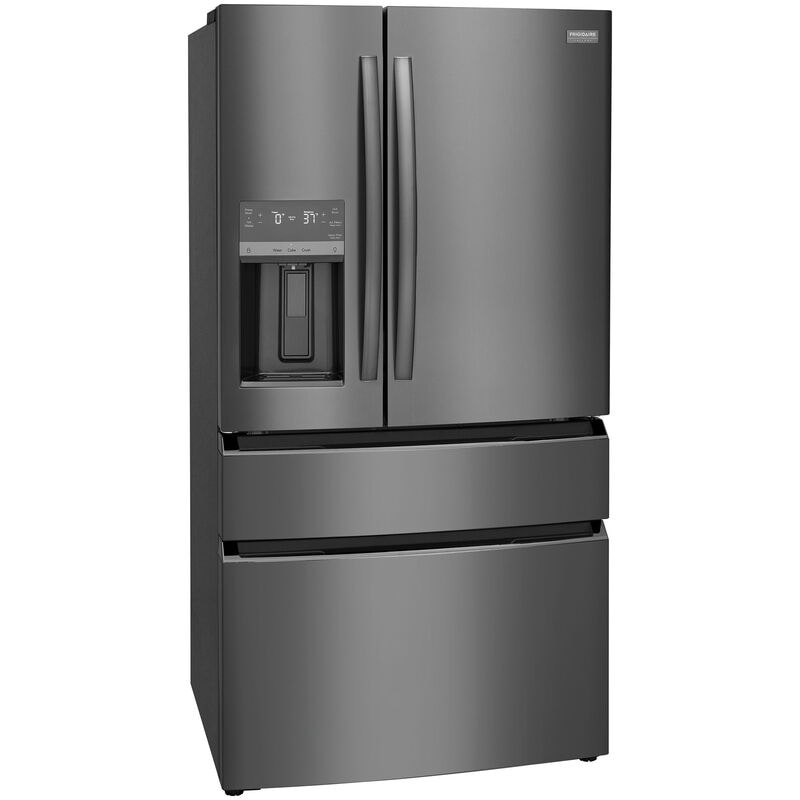 Frigidaire Gallery 36 in. 21.5 cu. ft. Counter Depth 4-Door French Door Refrigerator with Ice & Water Dispenser - Black Stainless, Black Stainless, hires