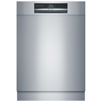 Bosch Benchmark 24 in. Built-In Dishwasher with Top Control, 38 dBA Sound Level, 15 Place Settings, 7 Wash Cycles & Sanitize Cycle - Stainless Steel | SHE89PW75N