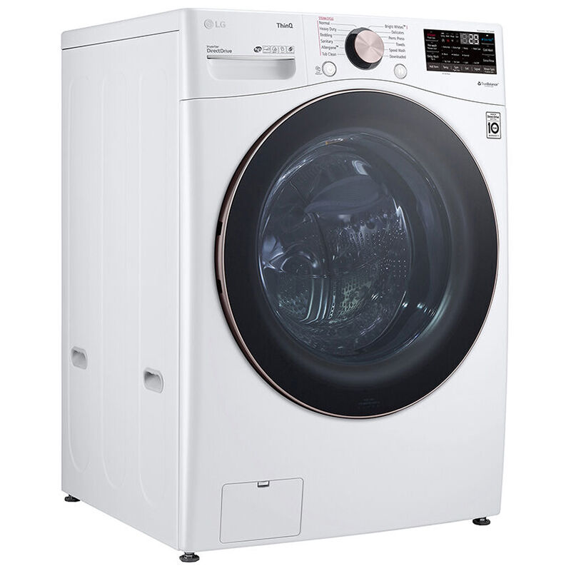 LG 27 in. 4.5 cu. ft. Smart Stackable Front Load Washer with TurboWash 360, Sanitize & Steam Wash Cycle - White, White, hires