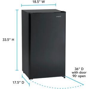 Avanti 19 in. 3.2 cu. ft. Mini Fridge - Black, , hires