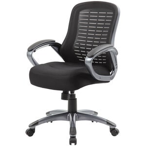 Boss Ribbed High Back Mesh Chair - Black, , hires