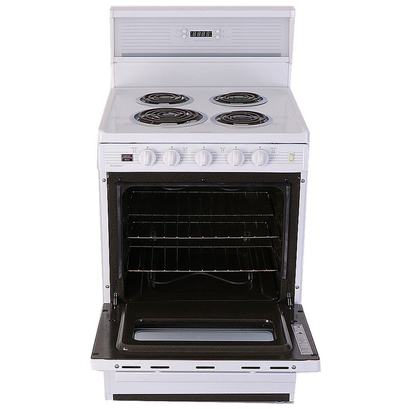 Premier 24 in. 3.0 cu. ft. Oven Freestanding Electric Range with 4 Coil Burners - White, White, hires