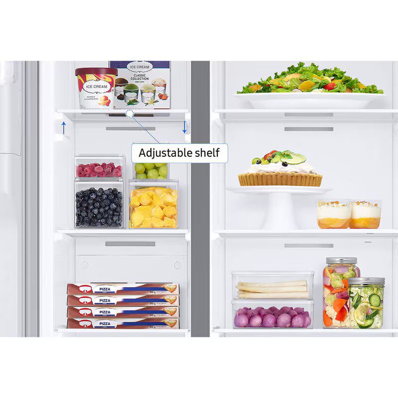 Samsung 36 in. 27.4 cu. ft. Side by Side Refrigerator with Ice & Water Dispenser - Stainless Steel, Stainless Steel, hires