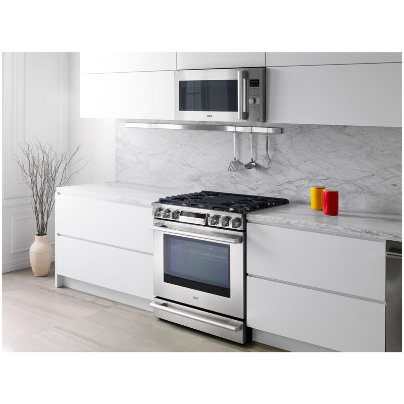 SKS 30 in. 1.7 cu. ft. 950W Smart Over-the-Range Microwave with 300 CFM, Convection & Sensor Cooking - Stainless Steel, , hires