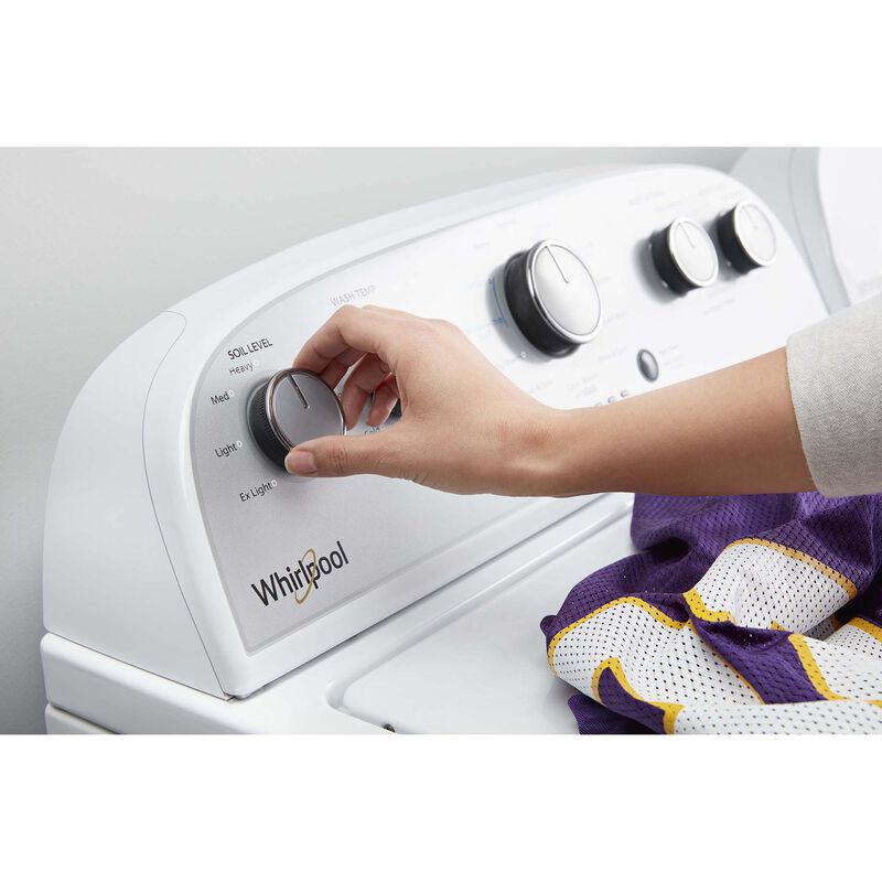 Whirlpool 28 in. 3.8 cu. ft. Top Load Washer with Agitator & Soil Level Selection - White, , hires