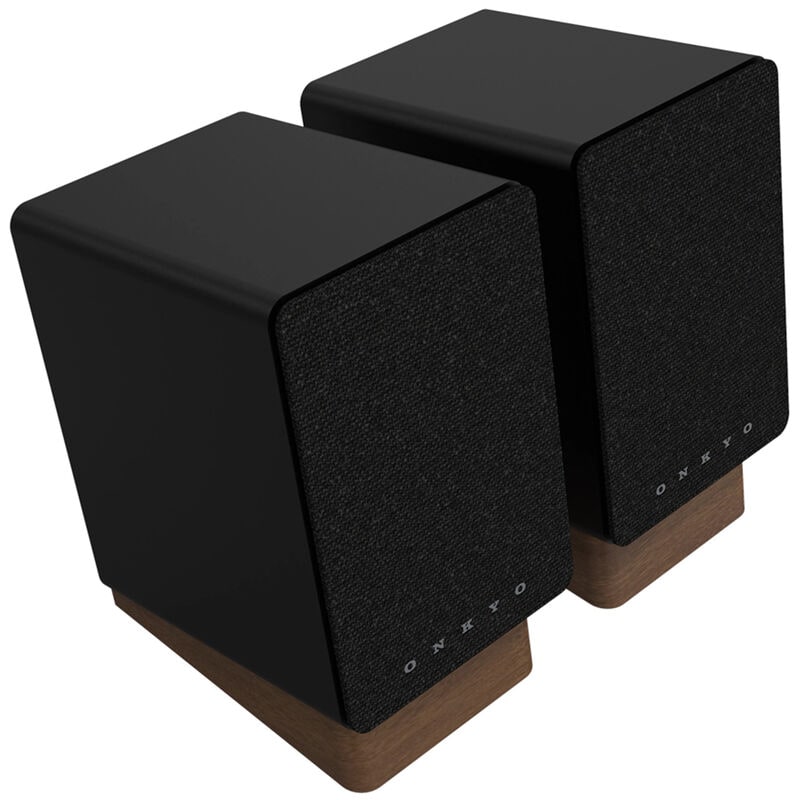 Onkyo 2-Way Compact Powered Bookshelf Speakers (Pair) - Black, Black, hires